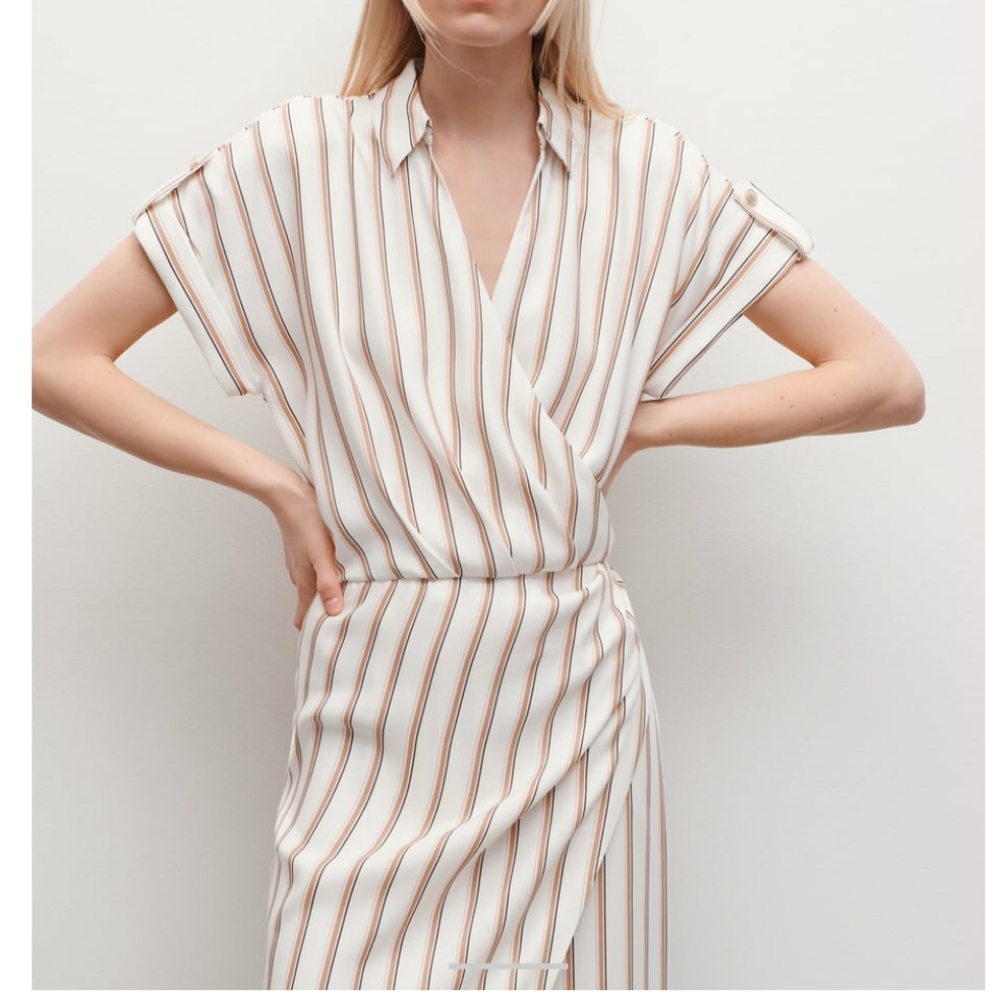 Zara Striped Draped Dress - Picture 5 of 5